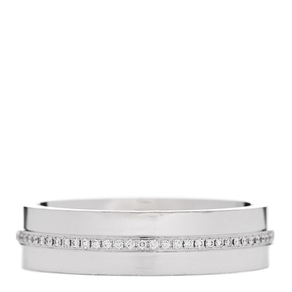 Tiffany 18K White Gold Diamond Wide T Two Ring 60 9 3 of 5