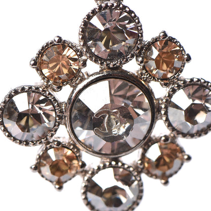 Chanel Crystal CC Drop Earrings Silver 5 of 6