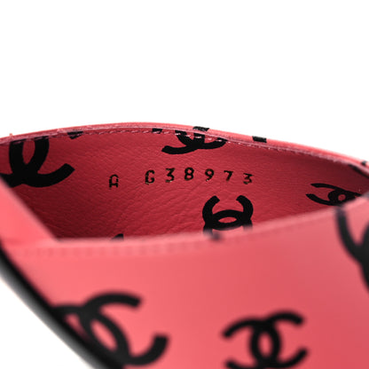 Chanel Lambskin Printed CC Sandals 40.5 Pink Black 8 of 9