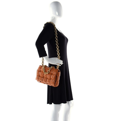 Bottega Veneta Lambskin Maxi Intreccio Padded Chain Cassette Crossbody Bag Clay 2 of 10