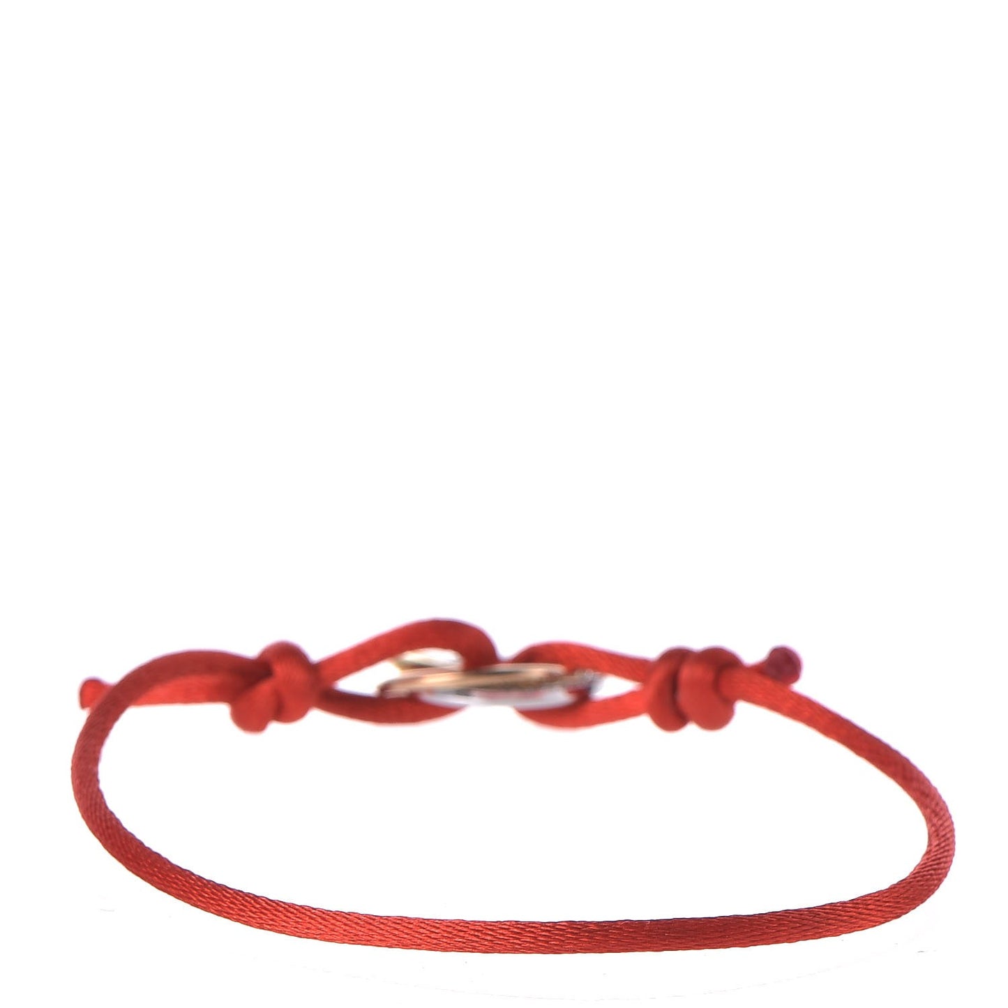 18K Pink Yellow White Gold Diamond Trinity Cord Bracelet Red
