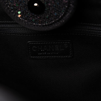 Chanel Calfskin Sequin Medium Deauville Tote Black 8 of 10