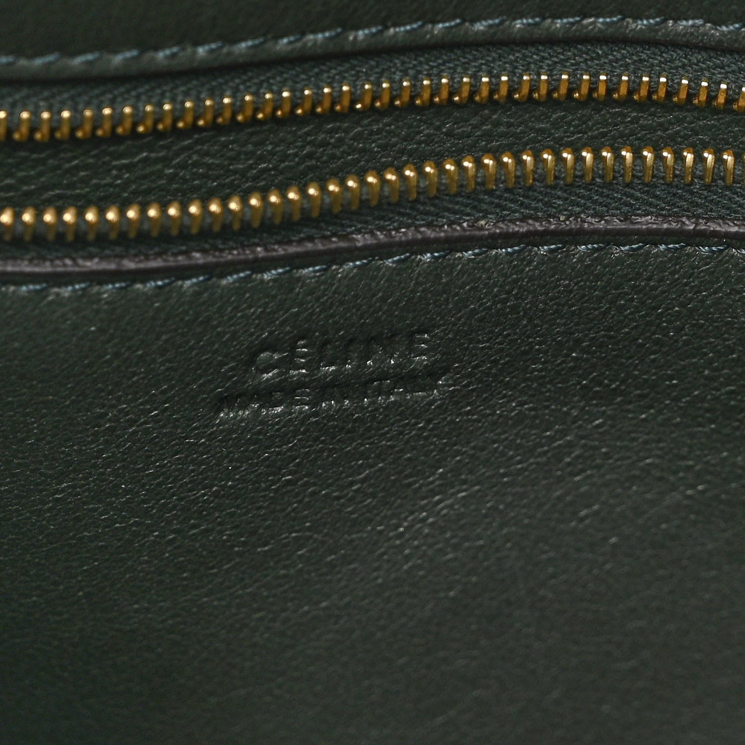 Celine Supersoft Calfskin Sangle Bucket Bag Bottle Green 6 of 9