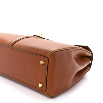 Celine Satinated Calfskin Medium 16 Top Handle Bag Tan 11 of 12