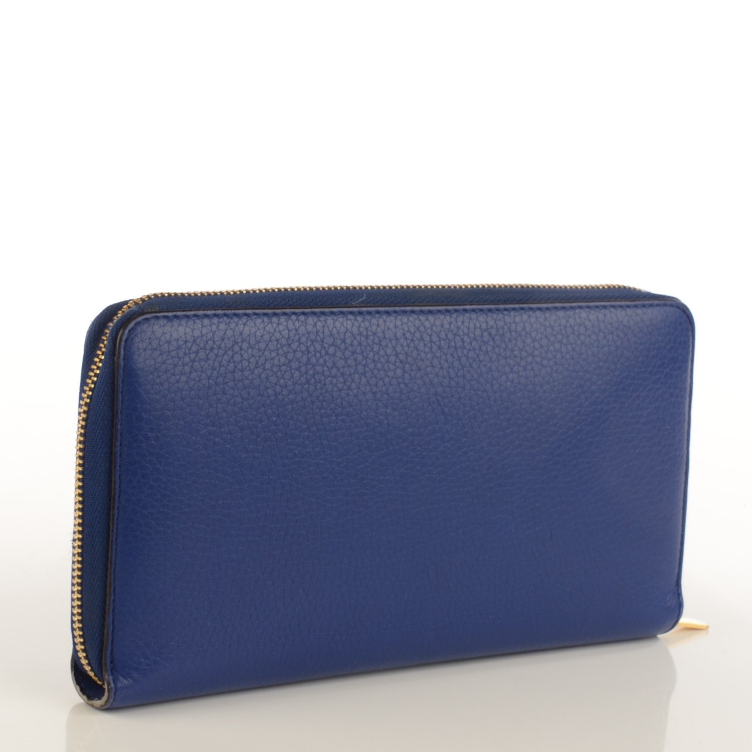 Celine Calfskin Large Zip Around Multifunction Wallet Indigo Beige 3 of 8