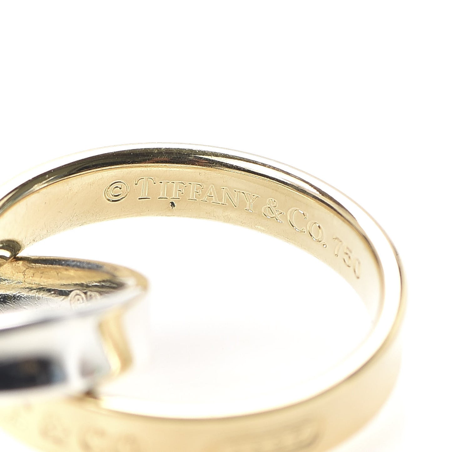 18K Yellow Gold Sterling Silver 1837 Interlocking Circles Ring 46 3.75