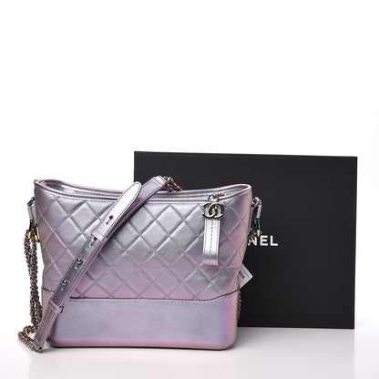 Chanel Iridescent Lambskin Calfskin Quilted Medium Gabrielle Hobo Light Purple 8 of 8