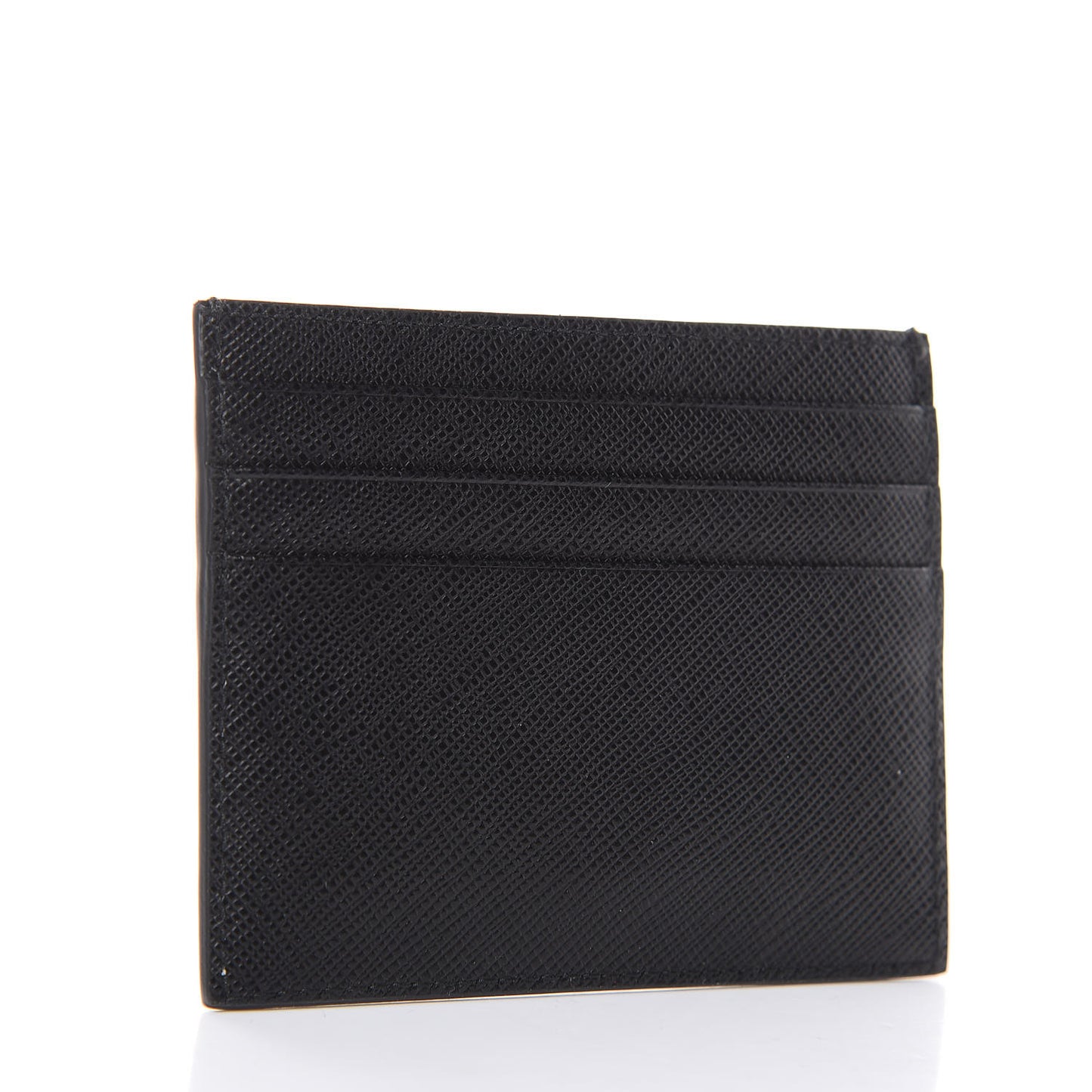 Saffiano Metal Card Holder Black