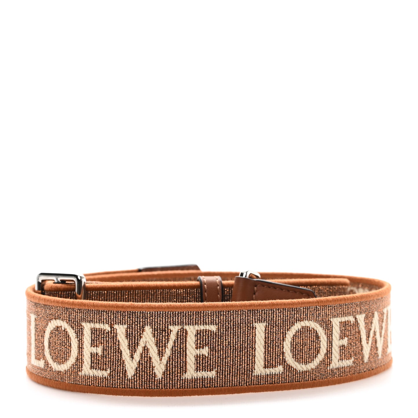 Calfskin Jacquard Anagram Strap Bronze Oak