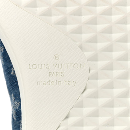 Louis Vuitton Denim Monogram Mens Luxembourg Sneakers 10 Bleu Jeans Blue 6 of 9