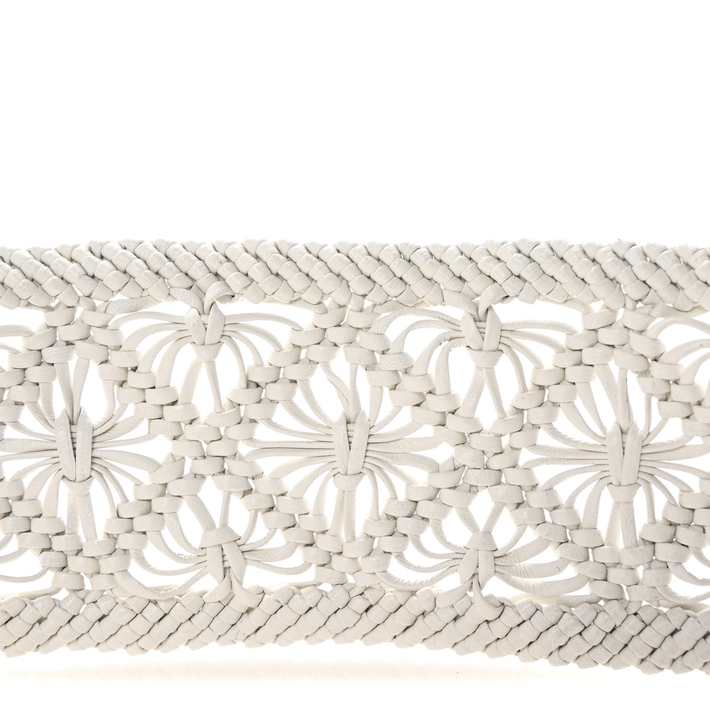 Raffia Woven Shoulder Strap White