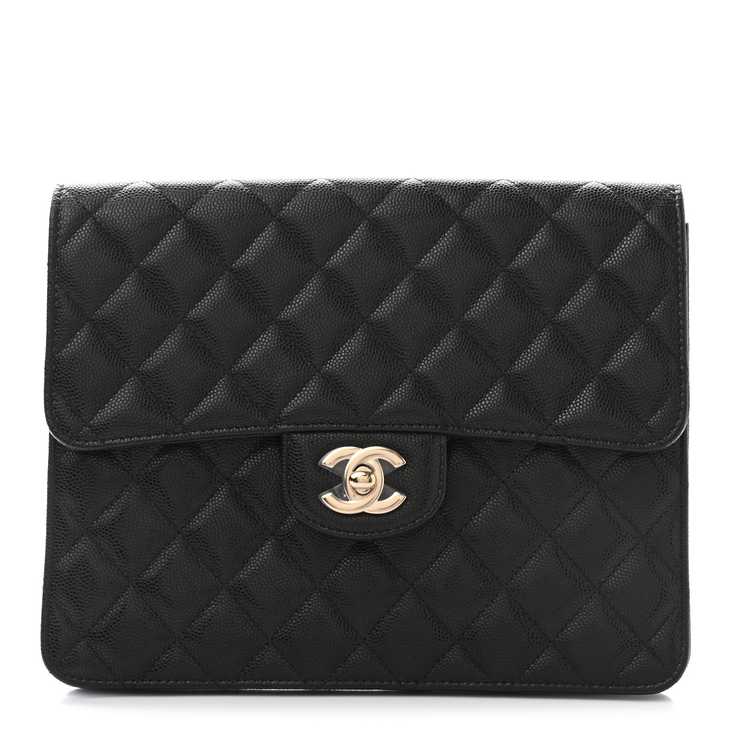 Chanel Caviar Quilted Square Flap Clutch Black 1 of 8