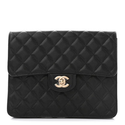 Chanel Caviar Quilted Square Flap Clutch Black 1 of 8