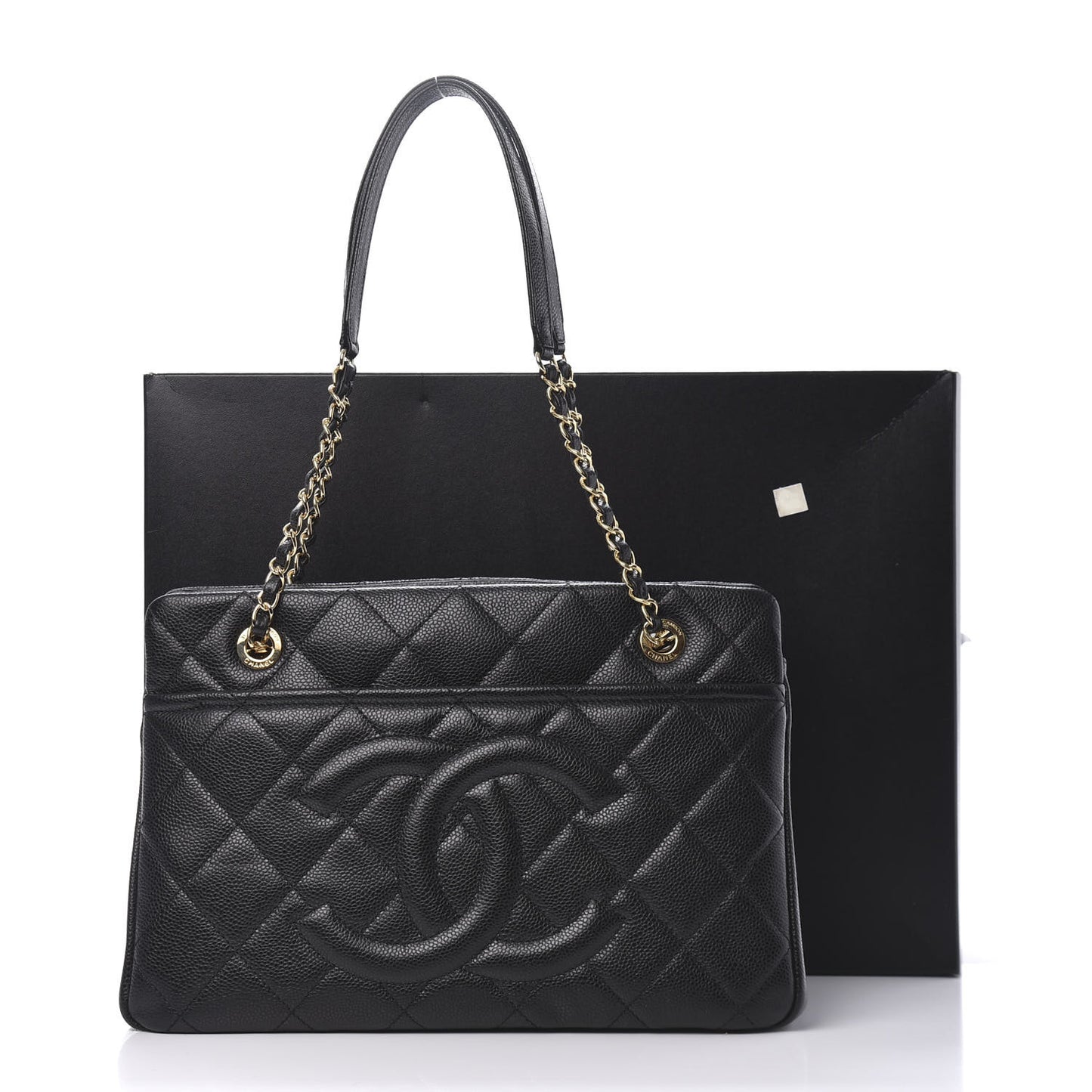 Caviar Quilted Timeless CC Soft Tote Black