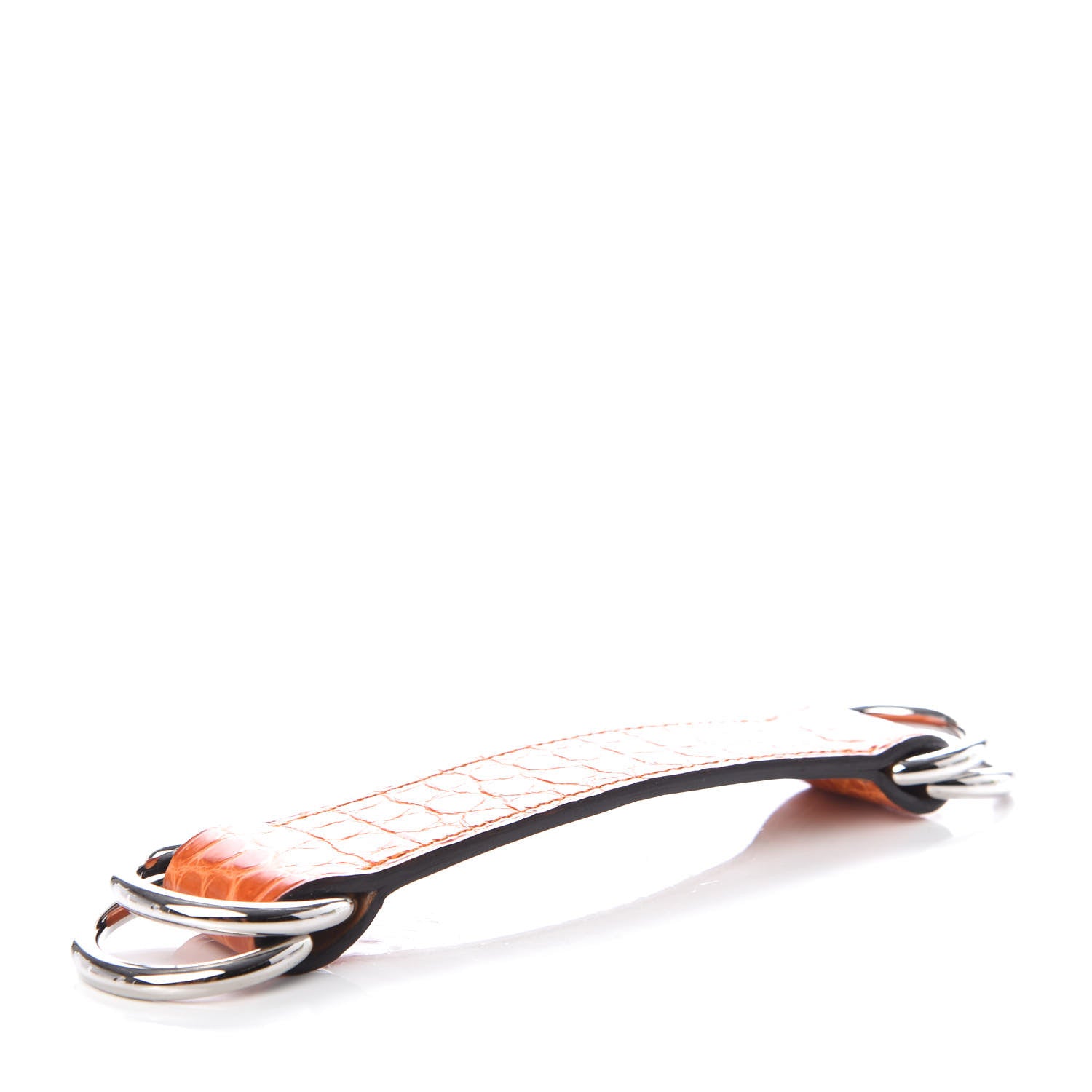 Hermes Shiny Niloticus Crocodile Romance Scarf Ring Orange 3 of 4