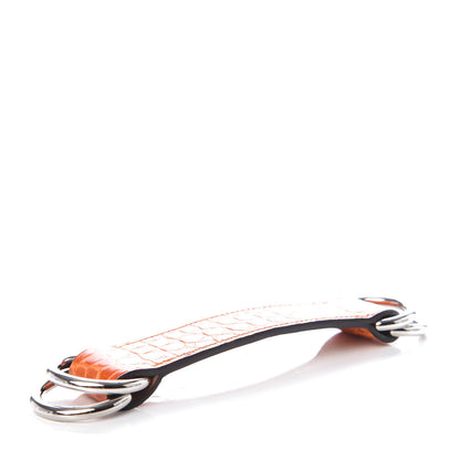 Hermes Shiny Niloticus Crocodile Romance Scarf Ring Orange 3 of 4