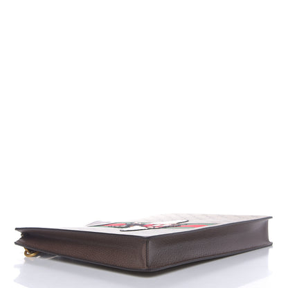 Gucci GG Supreme Monogram Web Animalier Bee Embroidered Medium Documents Holder Beige New Acero 4 of 9