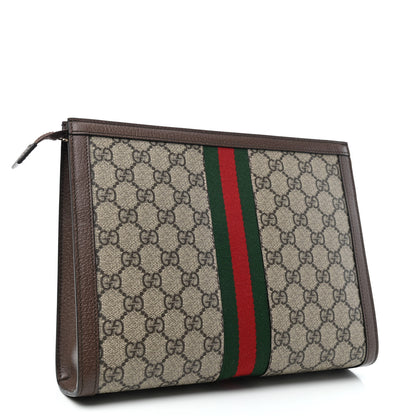 Gucci GG Supreme Monogram Web Ophidia Pouch Brown 2 of 4