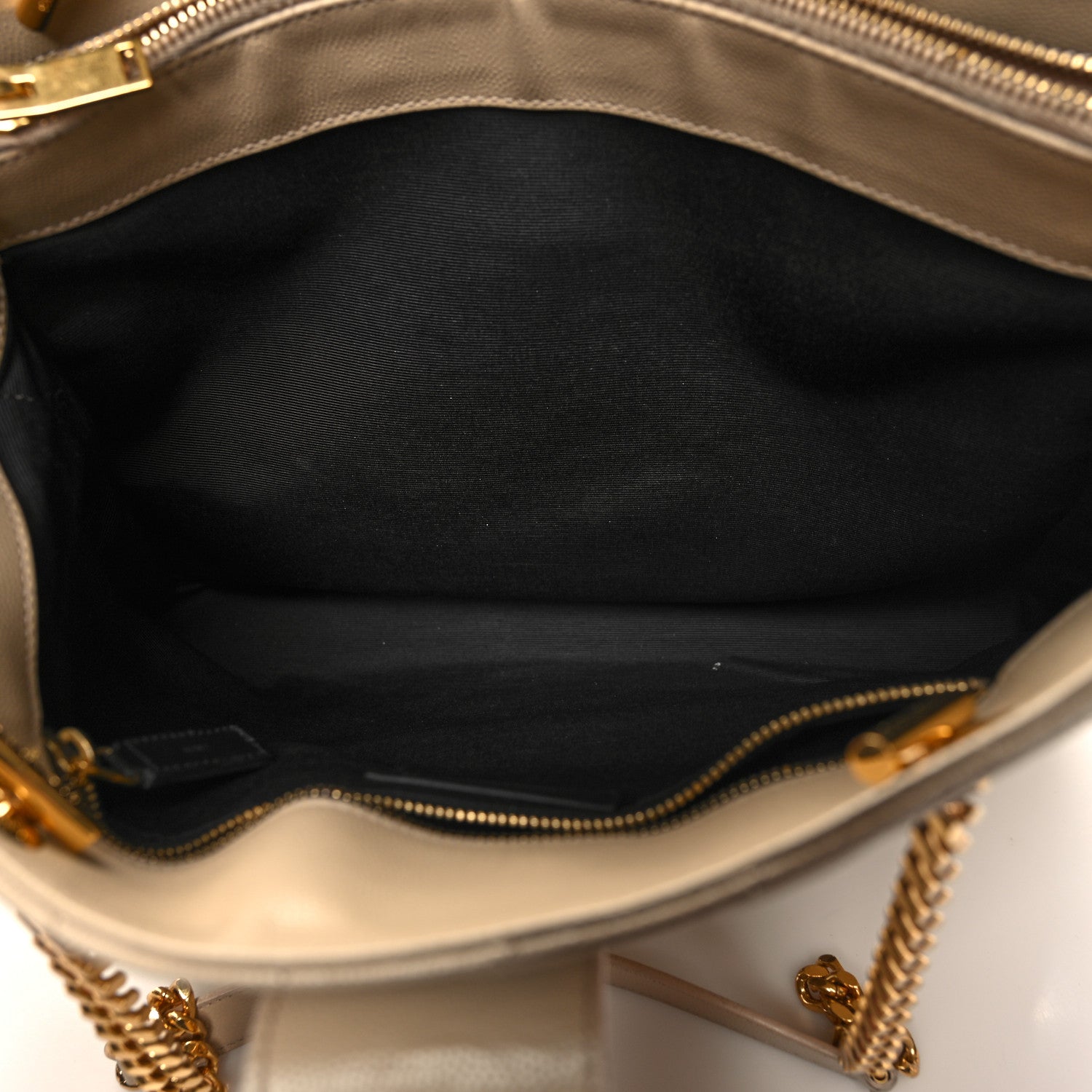 Saint Laurent Grain De Poudre Matelasse Chevron Monogram Shopping Bag Nude Powder 6 of 15