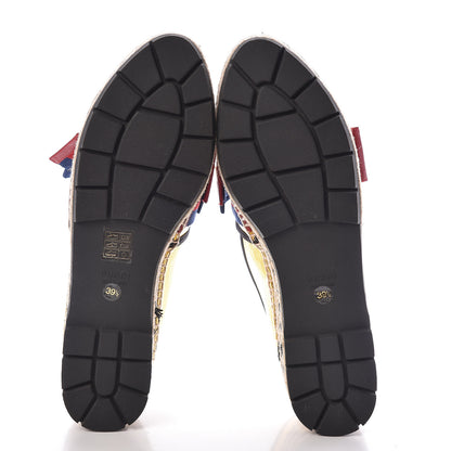 Gucci Metallic Calfskin Sylvie Platform Espadrilles 39.5 Gold 5 of 9