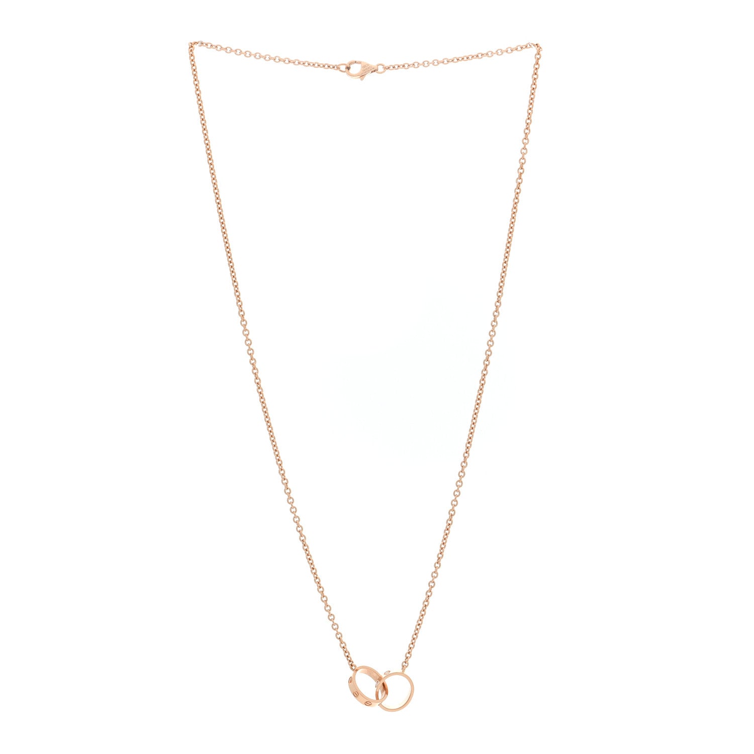 Cartier 18K Pink Gold Interlocking LOVE Necklace 3 of 4
