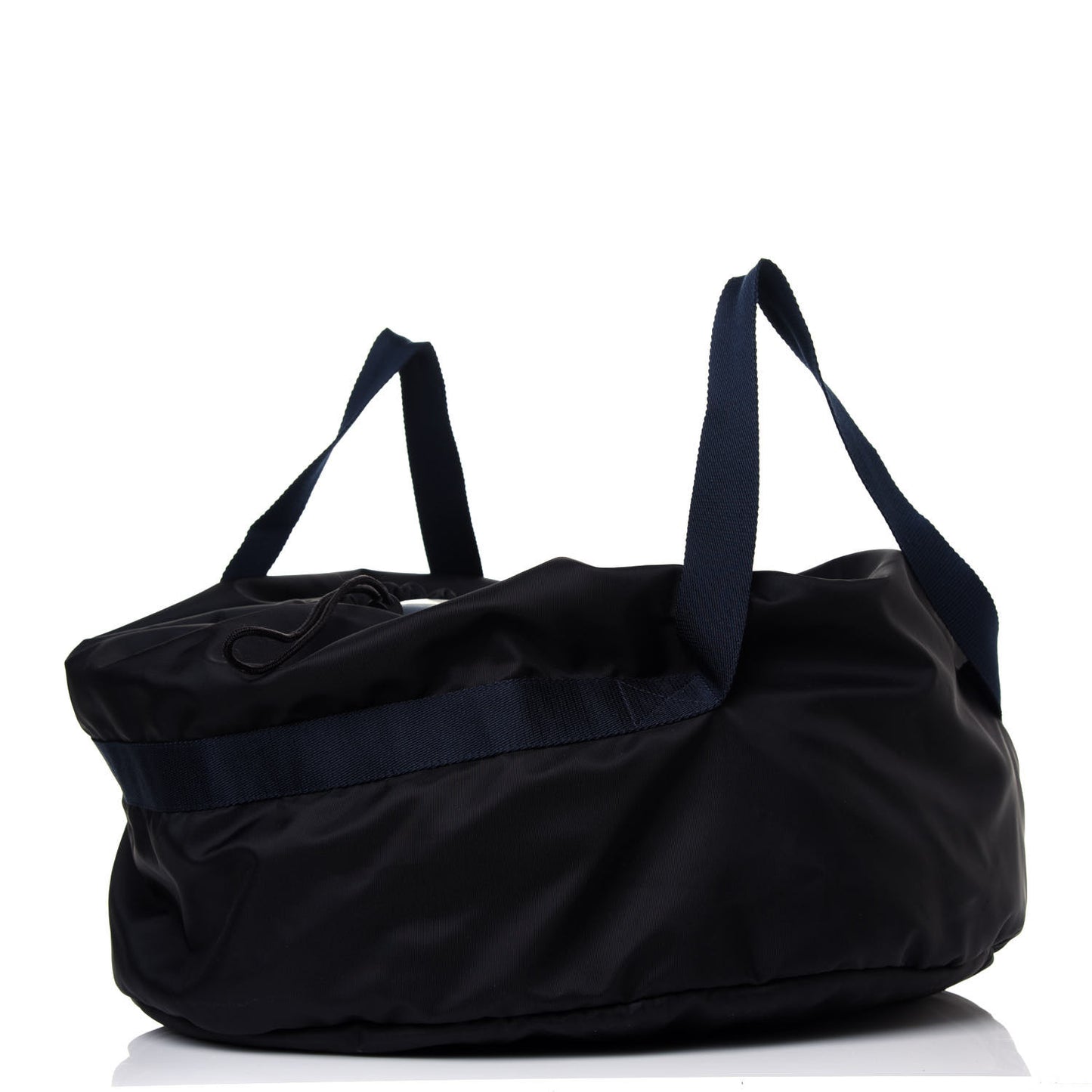 Textured Sport Nylon Logo Embroidered S Wheel Gym Bag Black Bleu Navy