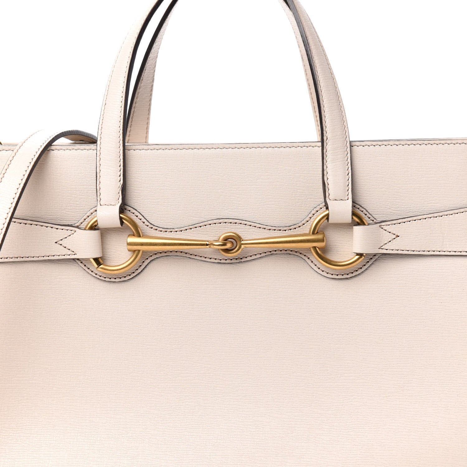Gucci Textured Calfskin Medium Bright Bit Tote White 12 of 12