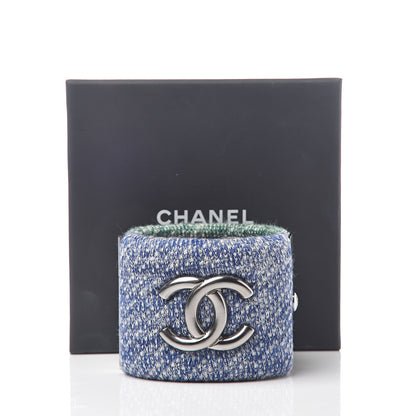 Chanel Knit CC Cuff Blue Green 5 of 5