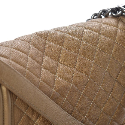 Chanel Metallic Calfskin Quilted Medium Boy Flap Dark Gold 18 of 21