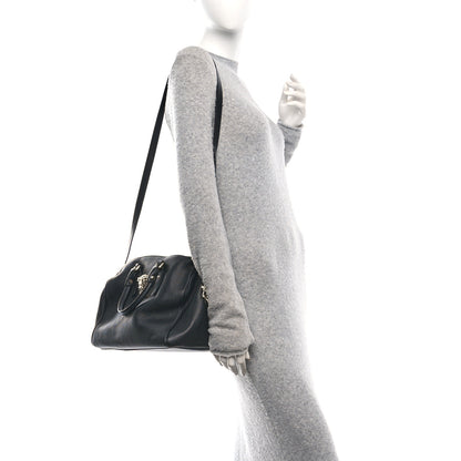 Versace Grained Calfskin Palazzo Duffle Bag Black 2 of 9