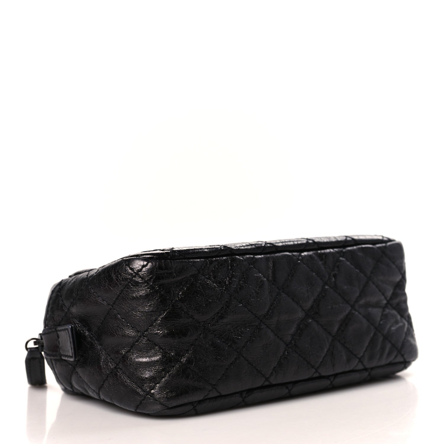 Chanel Metallic Aged Calfskin Quilted Medium Reissue Camera Case Black 4 of 8