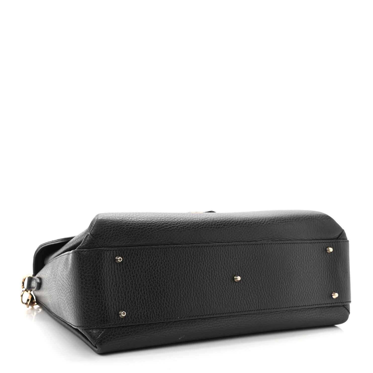 Gucci Dollar Calfskin Medium Interlocking G Top Handle Shoulder Bag Black 4 of 14