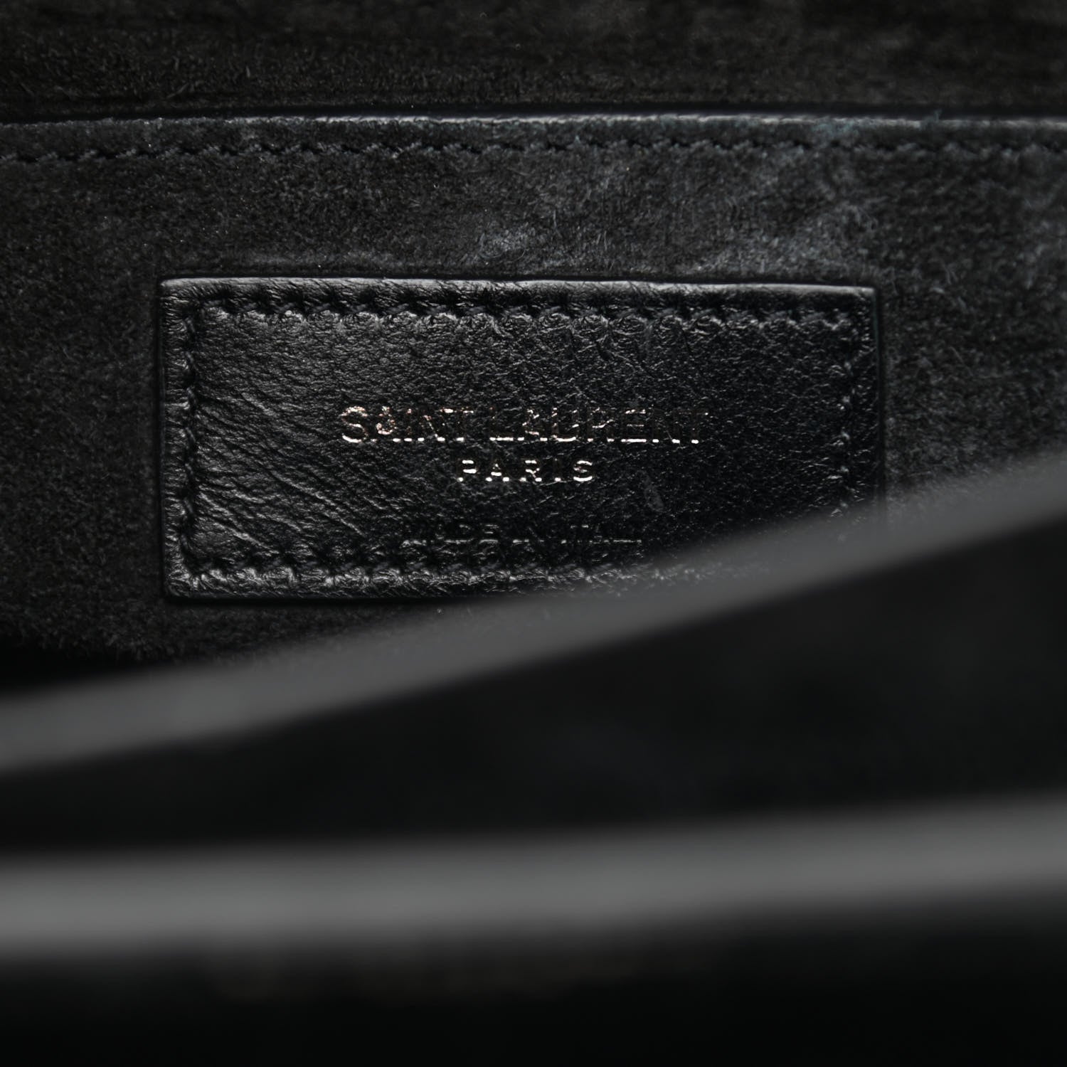 Saint Laurent Calfskin Crocodile Embossed Medium Monochrome Monogram Sunset Black 6 of 10