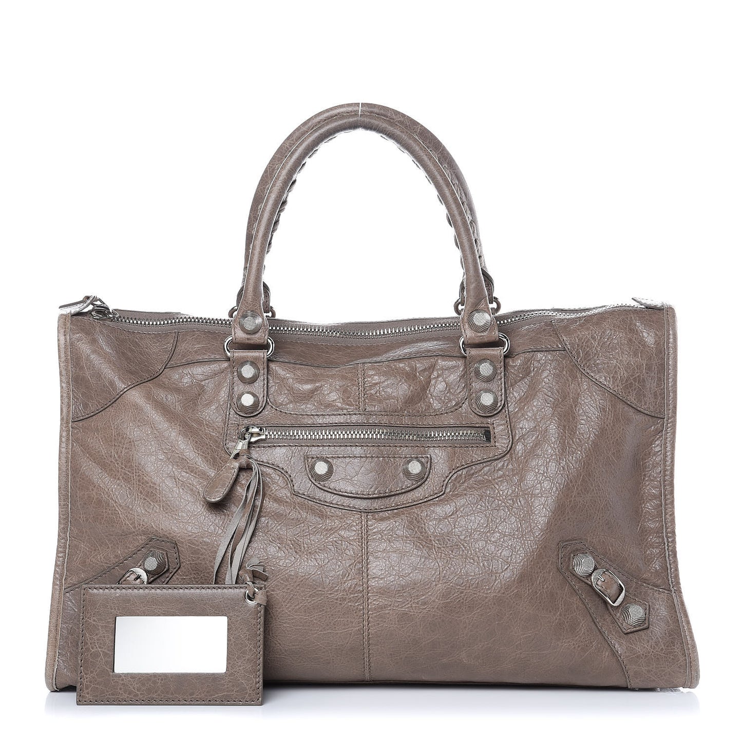 Agneau Giant 12 Silver Hardware Work Gris Poivre
