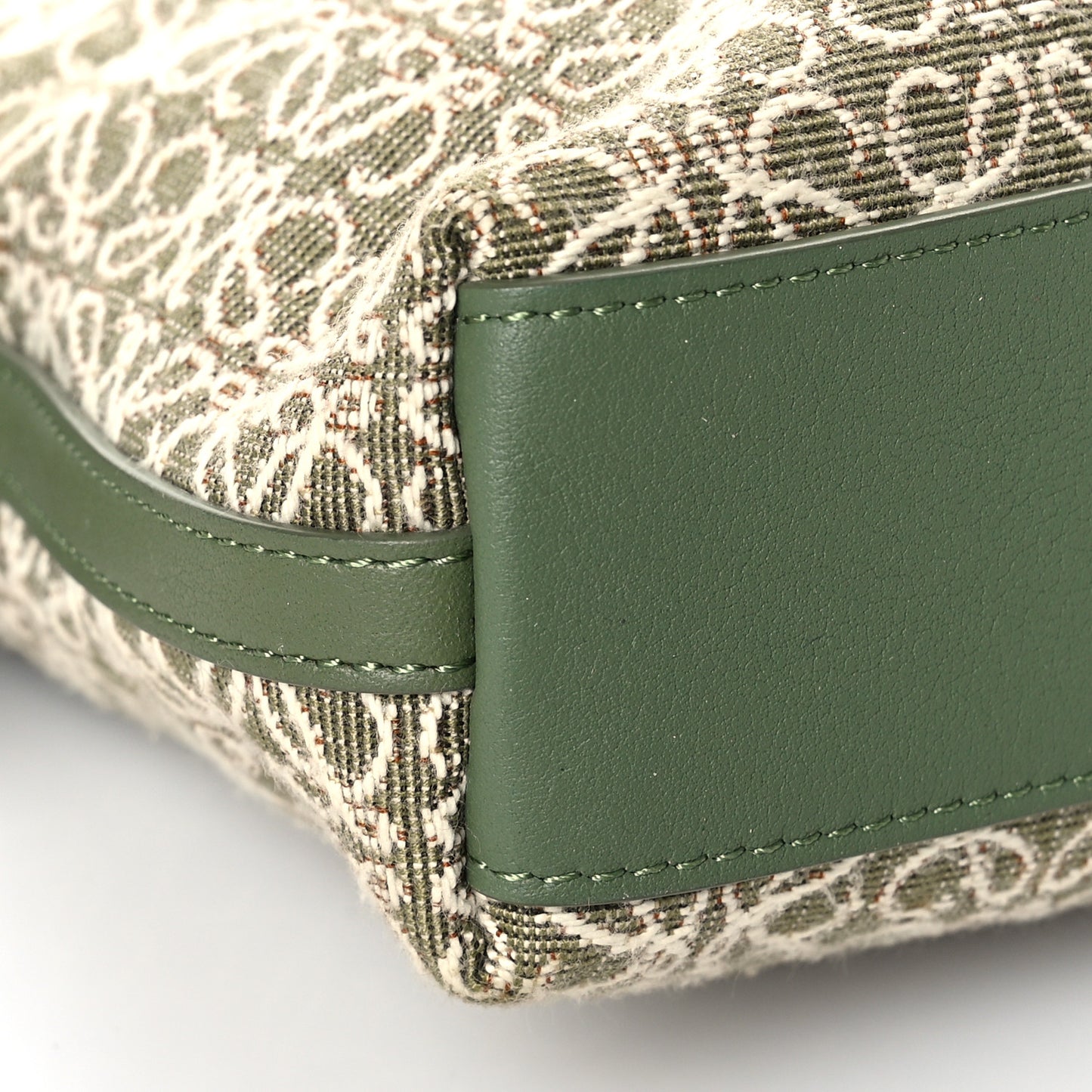 Jacquard Anagram Calfskin Mini Flamenco Knot Clutch Avocado Green