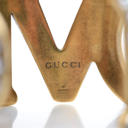 Gucci Metal Pearl Loved Cuff Bracelet 16 Aged Gold 5 of 6
