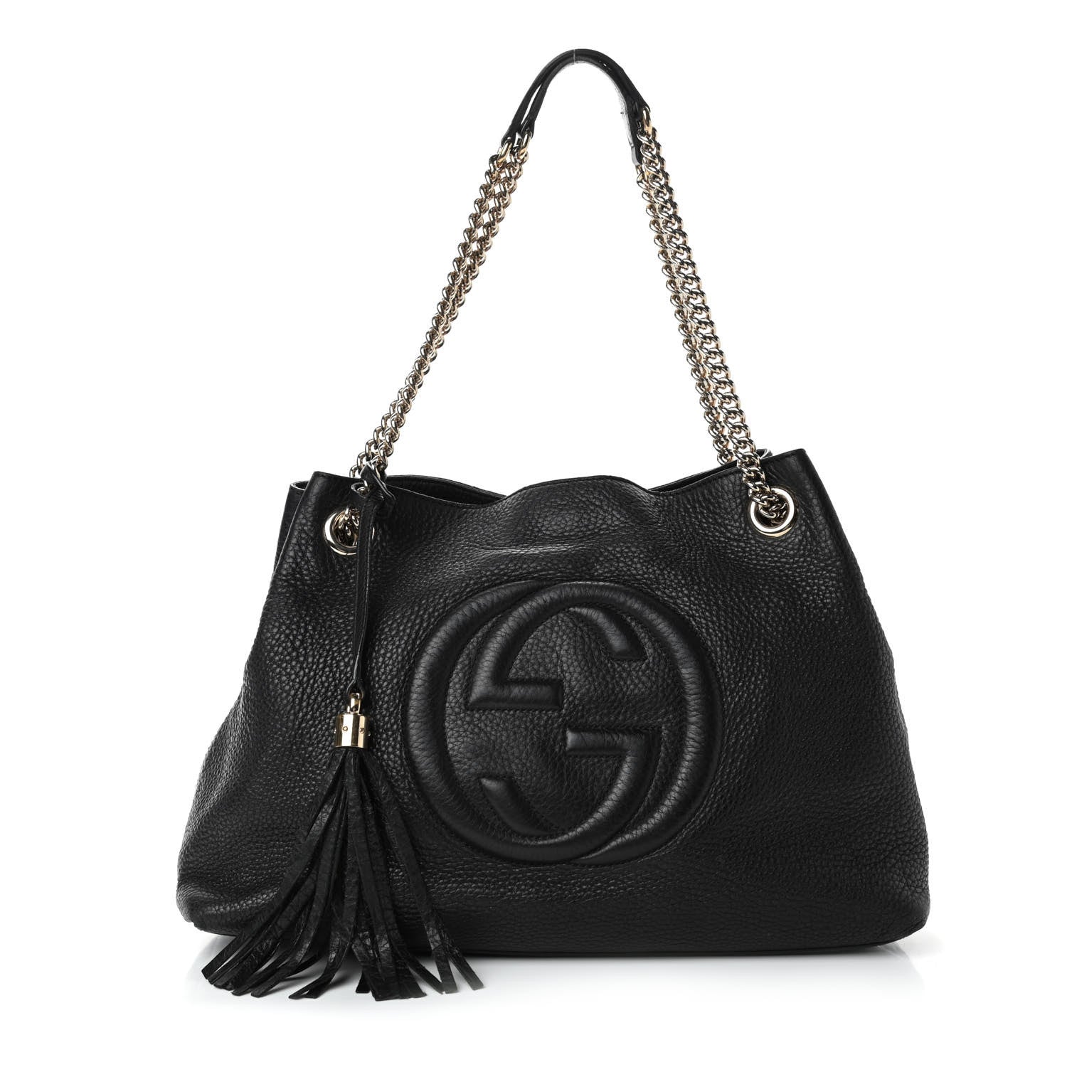 Gucci Pebbled Calfskin Medium Soho Chain Shoulder Bag Black 1 of 6