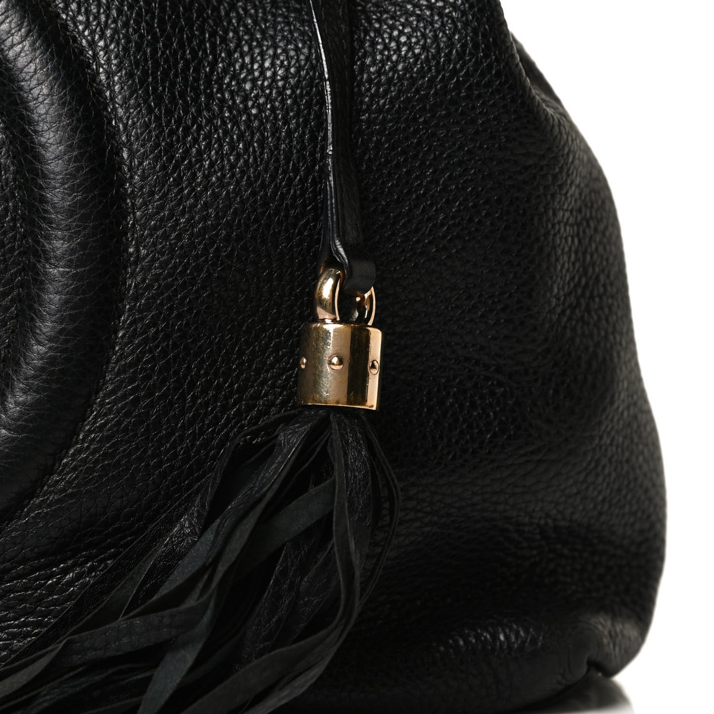 Pebbled Calfskin Medium Soho Chain Shoulder Bag Black