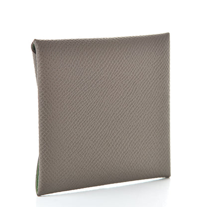 Hermes Epsom Bastia Verso Coin Purse Gris Etain Vert Criquet 3 of 8