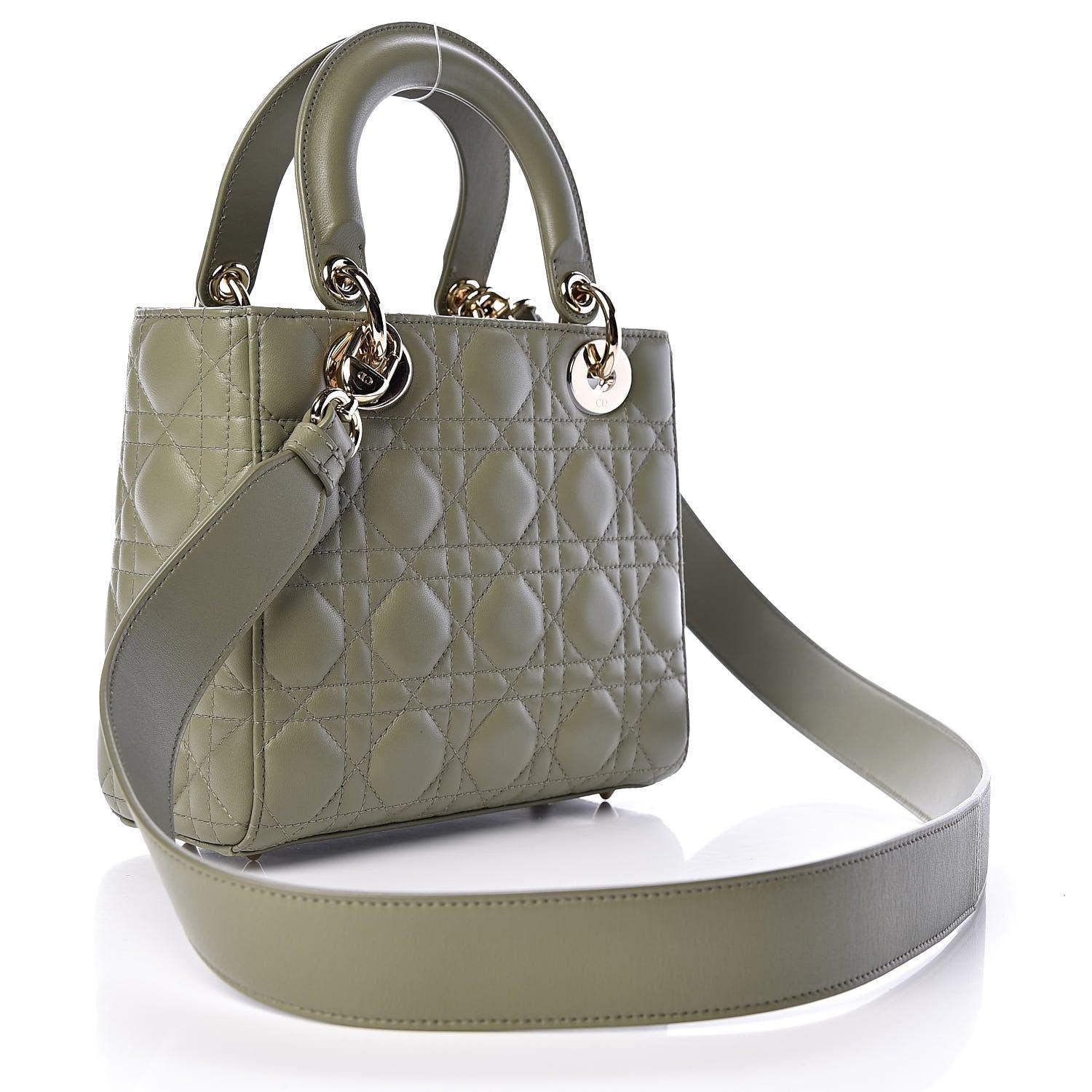 Christian Dior Lambskin Cannage Small My ABCDior Lady Dior Army Green 3 of 10