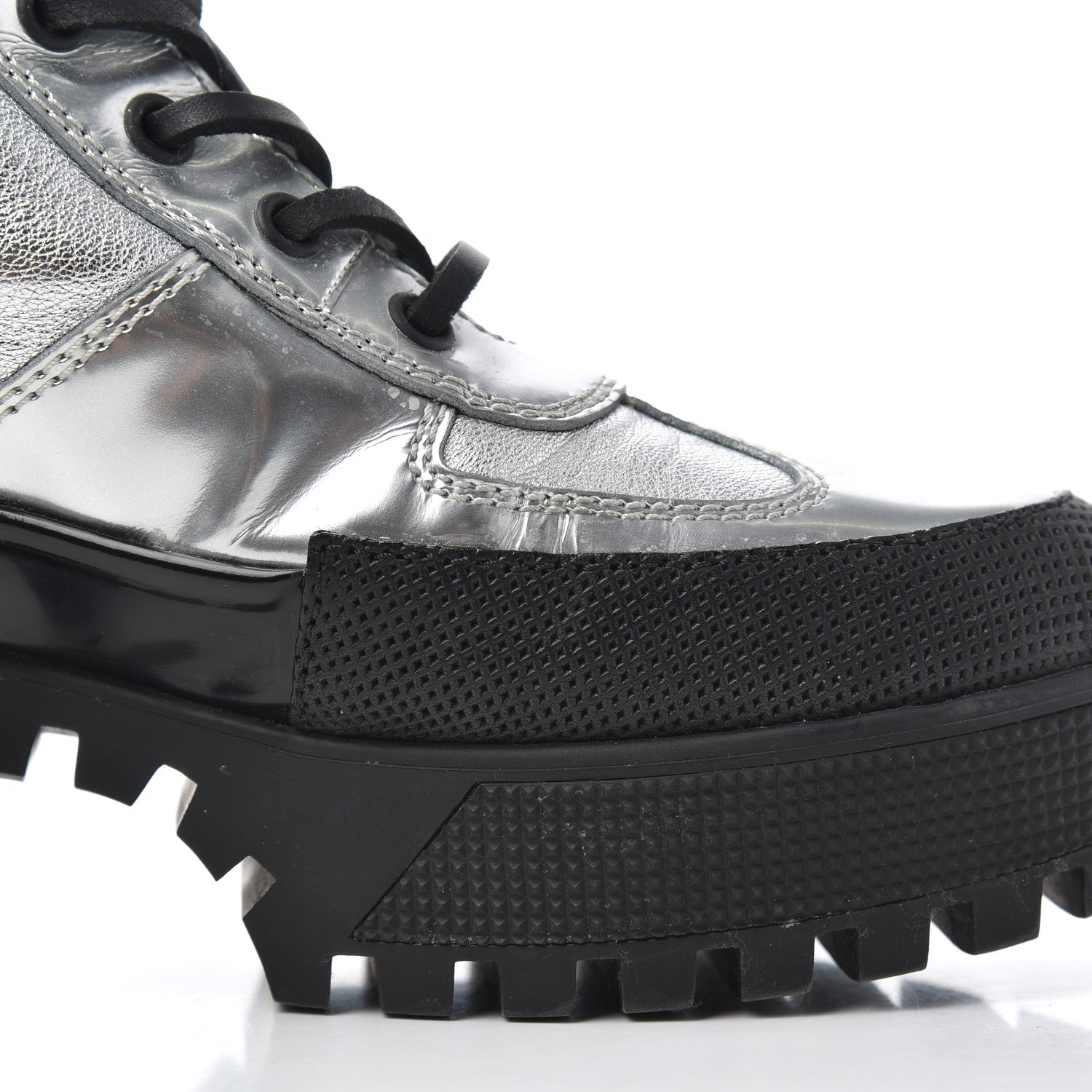 Louis Vuitton Patent Calfskin Spaceship Laureate Platform Desert Boots 37.5 Silver 11 of 21