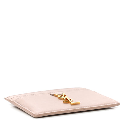 Saint Laurent Calfskin Monogram Credit Card Case Pale Pink 4 of 8