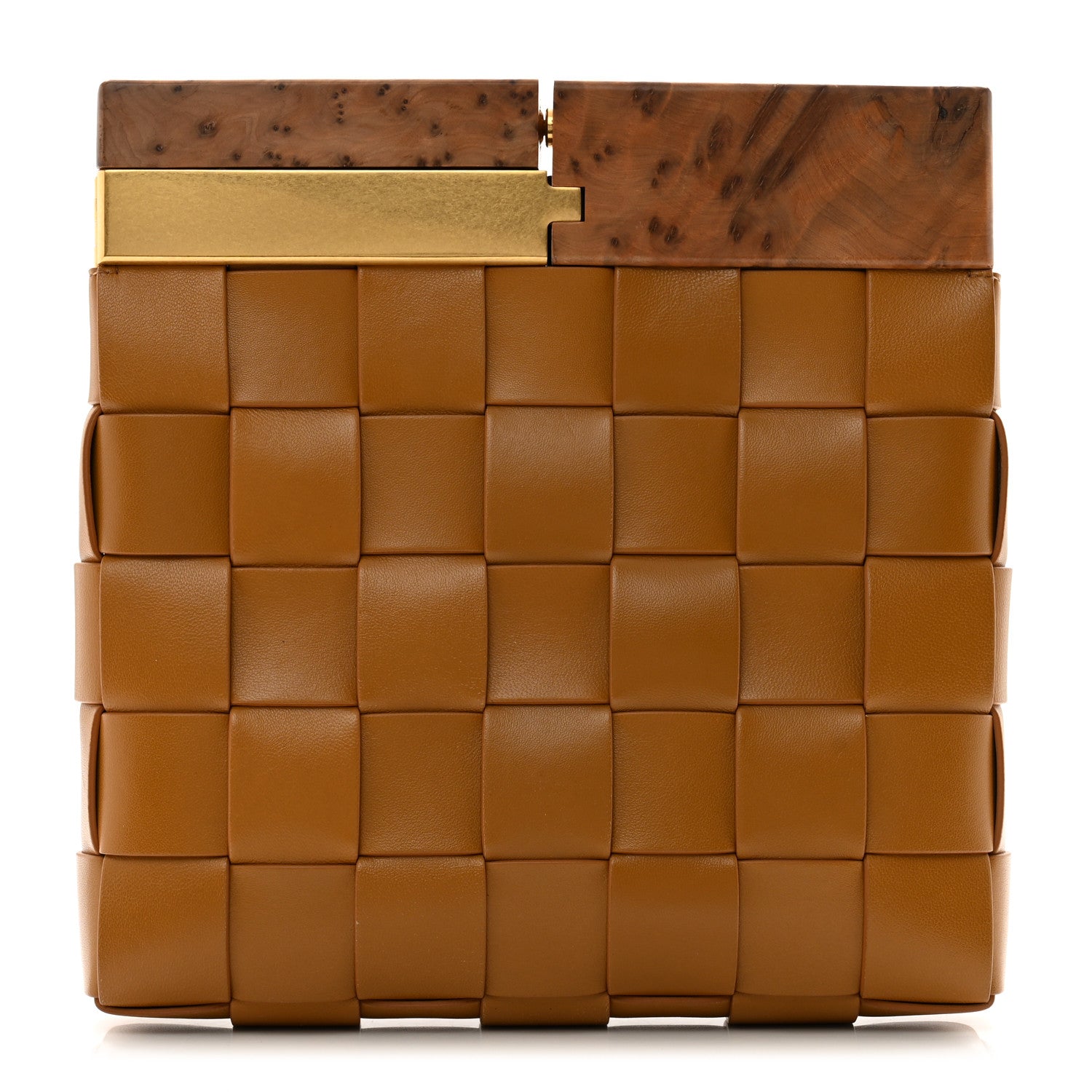 Bottega Veneta Nappa Intrecciato The Snap Clutch Camel Naturale 1 of 9