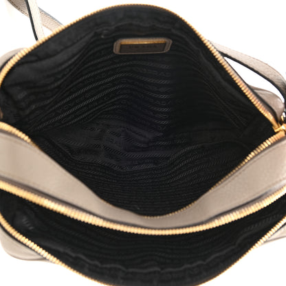 Prada Vitello Daino Medium Double Zip Shoulder Bag Argilla 7 of 14
