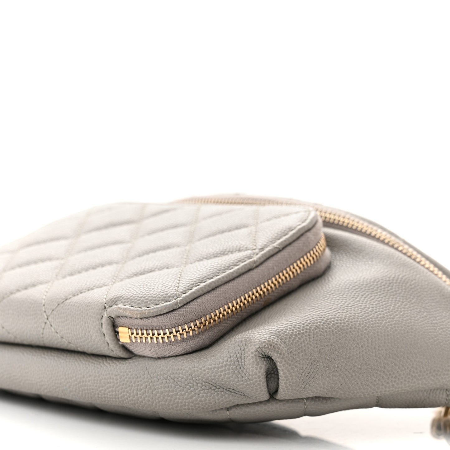 Caviar Quilted Business Affinity Waist Bag Grey