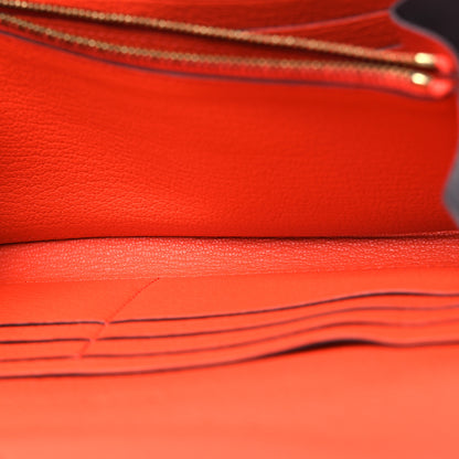 Hermes Swift Ghillies Kelly Longue Wallet Bordeaux Orange Poppy 6 of 15