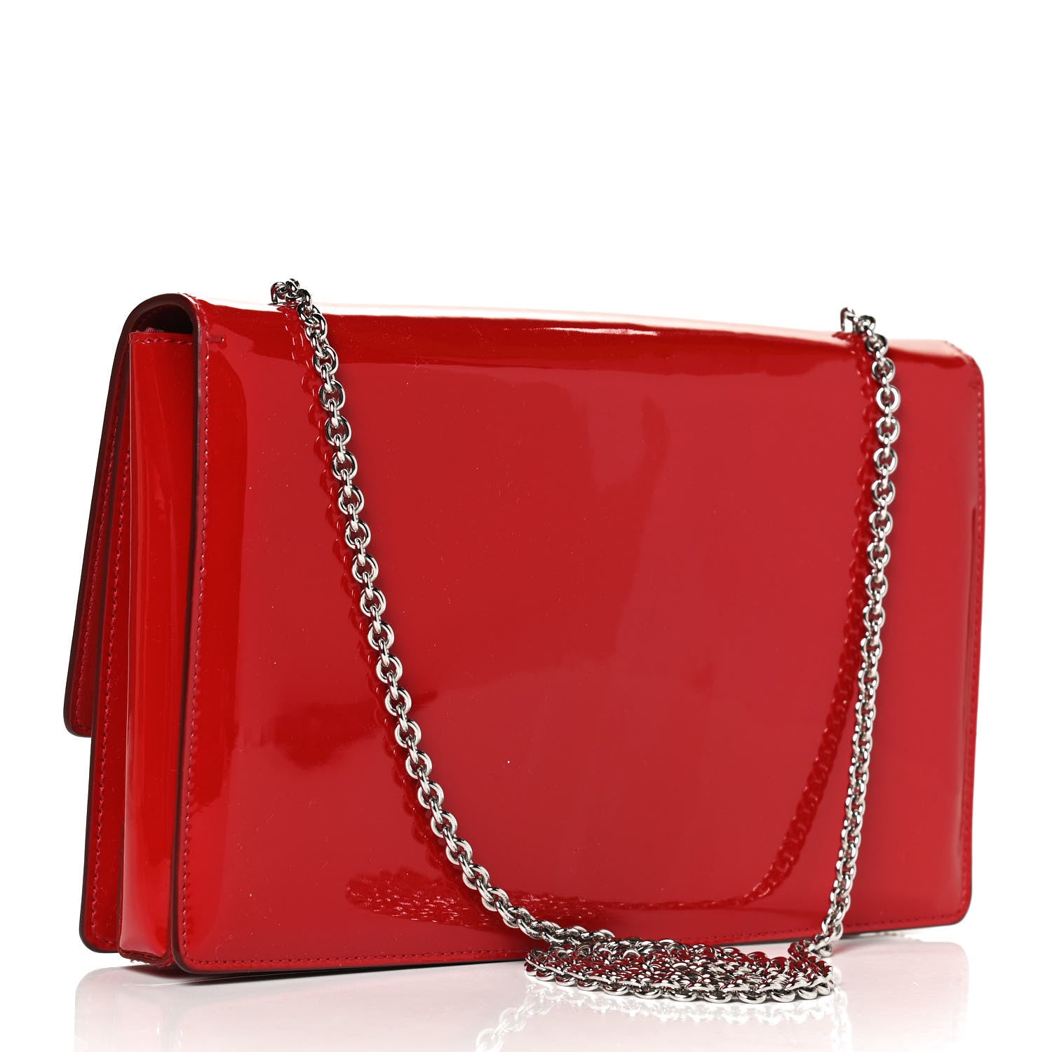 Salvatore Ferragamo Patent Ginny Vara Bow Shoulder Bag Red 2 of 13