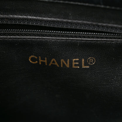 Chanel Lambskin Chevron Quilted Top Handle Bag Black 6 of 11