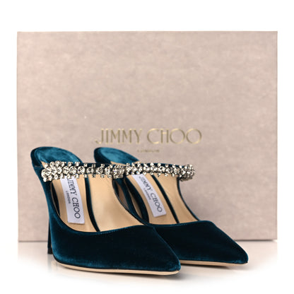 Jimmy Choo Velvet Crystal Bing 100 Pumps 37 Blue 8 of 8