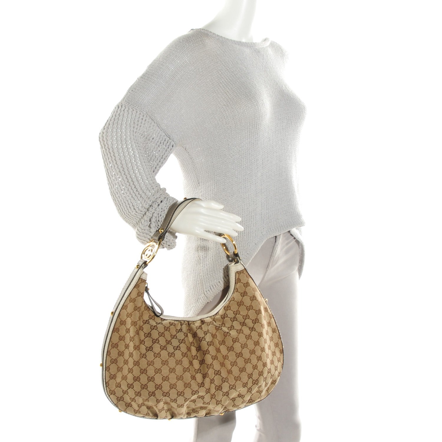 Gucci Monogram Medium Interlocking Hobo Off White 2 of 7